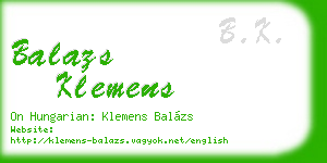 balazs klemens business card